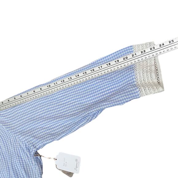 Japna Lounge NWT Blue White Gingham Check Robe + Cami Set Women's M - Picture 14 of 14